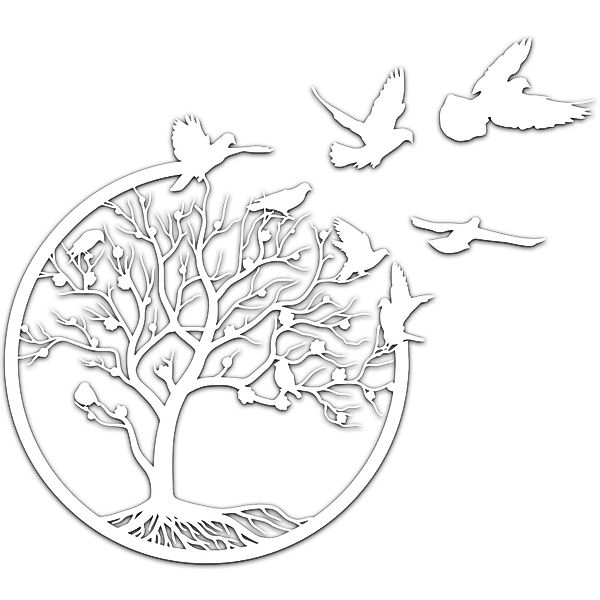 Jumpeak Wanddekoobjekt Lebensbaum Metall Wanddekoration, Minimalistisch, günstig online kaufen