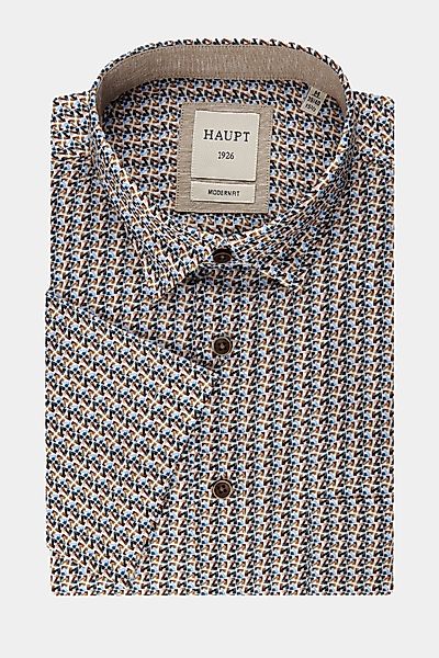 Haupt Kurzarmhemd Haupt Kurzarm Baumwoll-Herrenhemd camel günstig online kaufen