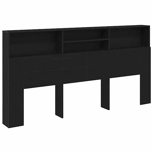 vidaXL Kopfteil Schrank Schwarz Eichen-Optik 200 x 19 x 103,5 cm 862755 günstig online kaufen
