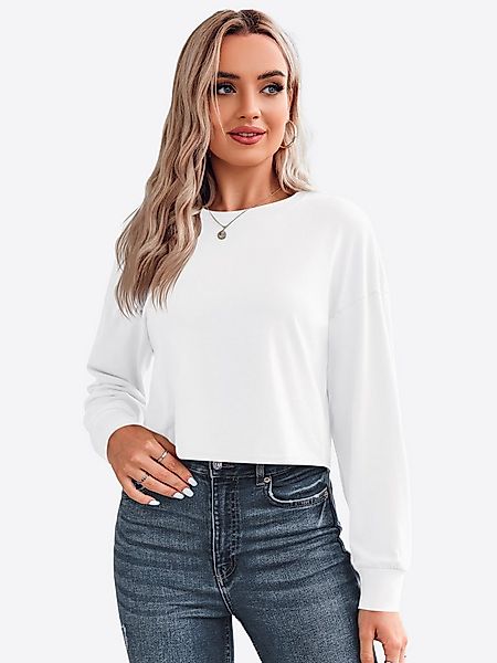 Imily Bela T-Shirt Damen Langärmliges Rundhals Kurzes Hemd (Packung, 1-tlg. günstig online kaufen