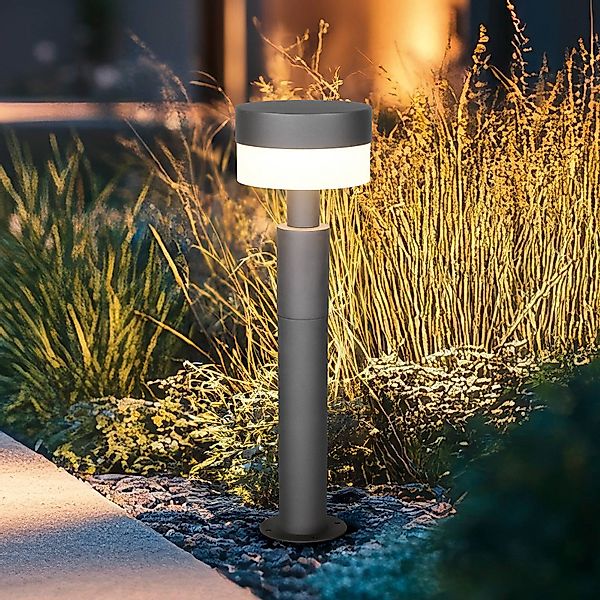 LED-Sockelleuchte Mackenzie, Höhe 50 cm, anthrazit, Aluguss günstig online kaufen
