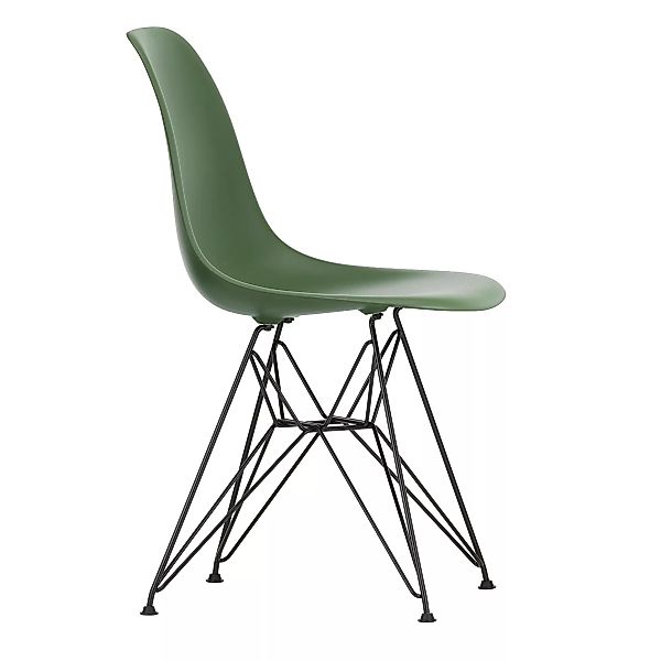 Vitra - Eames Plastic Side Chair DSR Gestell schwarz - forest/Sitz Polyprop günstig online kaufen