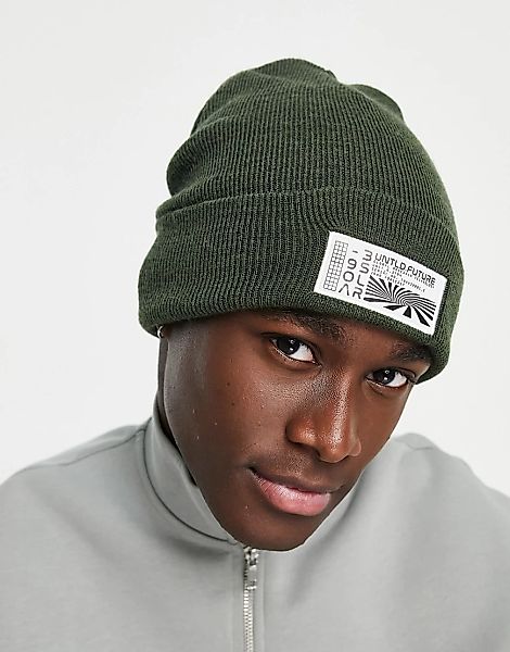 Topman – Untitled – Skater-Mütze aus recyceltem Polyestergemisch in Khaki-G günstig online kaufen