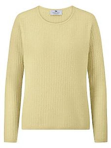 Rundhals-Pullover 1/1-Arm aus 100% Kaschmir Peter Hahn gelb günstig online kaufen