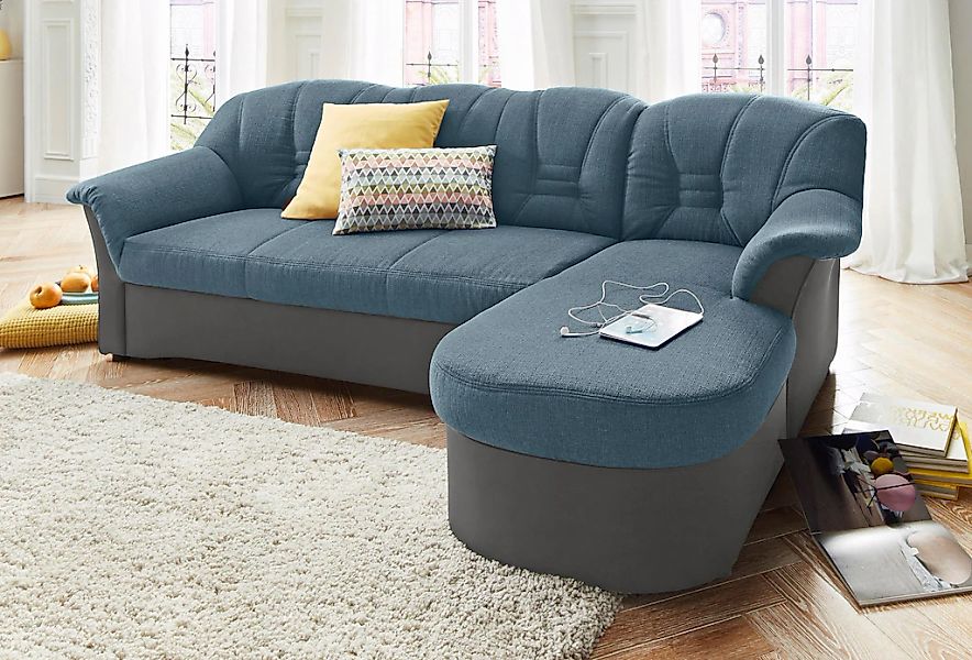 DOMO collection Ecksofa "Elva, zeitlose Formensprache, elegante Rückenstepp günstig online kaufen
