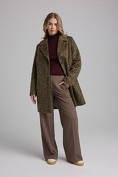 Manisa Fellimitatmantel mit Animal-Print und Reverskragen günstig online kaufen