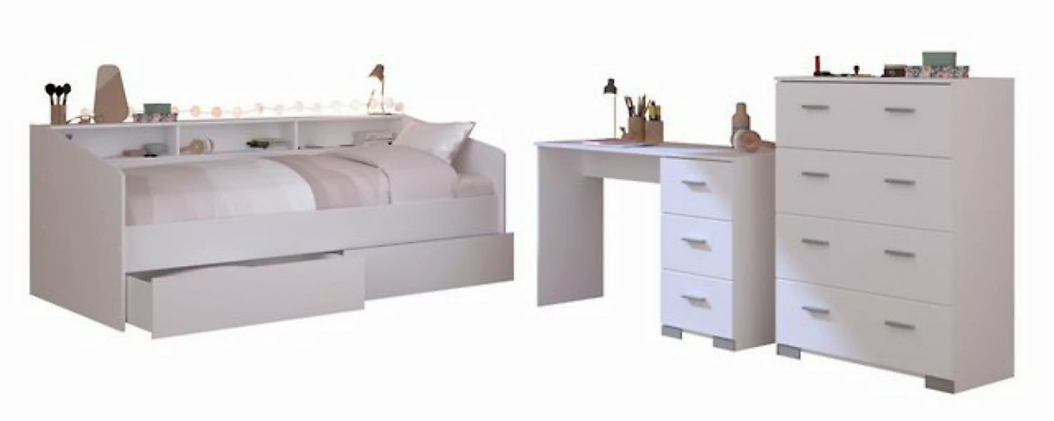 Parisot Stauraumbett Parisot Sleep 44-Kinderzimmer Stauraumbett Weiß 90x200 günstig online kaufen