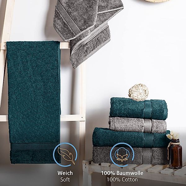 Komfortec Handtuch Set 50x100 cm aus 100 % Baumwolle, Frottee (Packung, 8-S günstig online kaufen