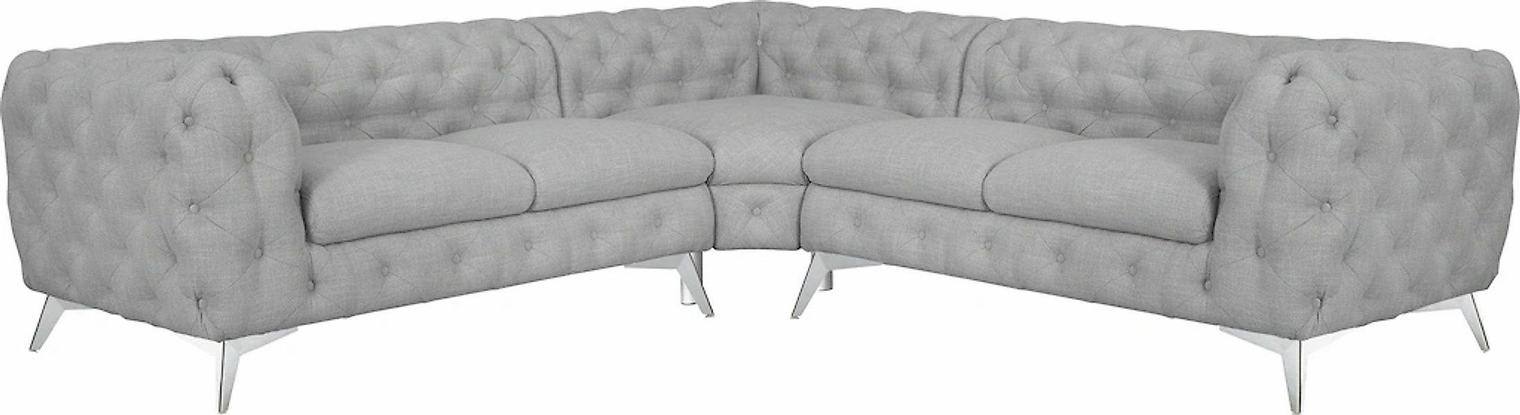 Home affaire Chesterfield-Sofa "Ecksofa GLYNIS L-Form mit Wellenunterfederu günstig online kaufen