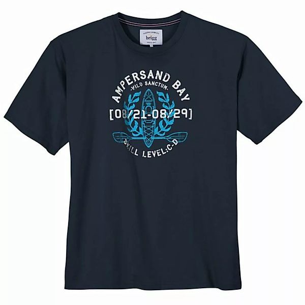 Brigg Rundhalsshirt Große Größen T-Shirt navy Kanu-Print Brigg günstig online kaufen