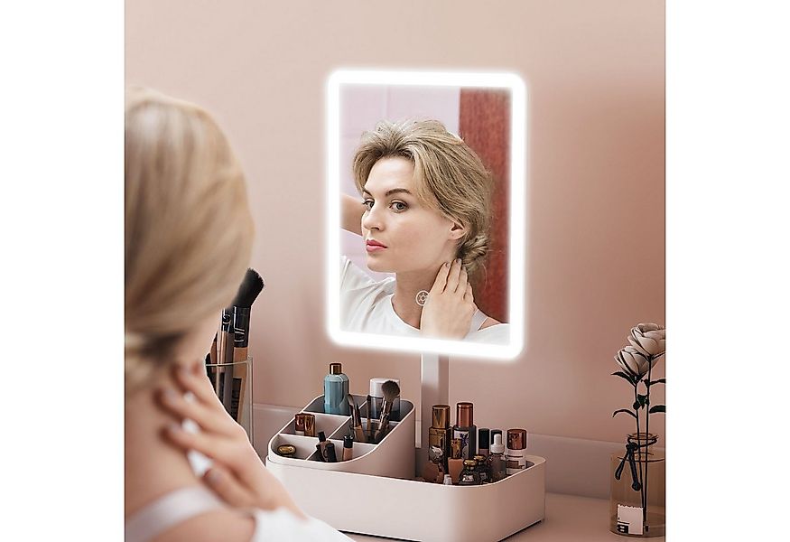 HOMCOM Schminkspiegel LED (LED Kosmetikspiegel, 1-St., Spiegel mit Beleucht günstig online kaufen