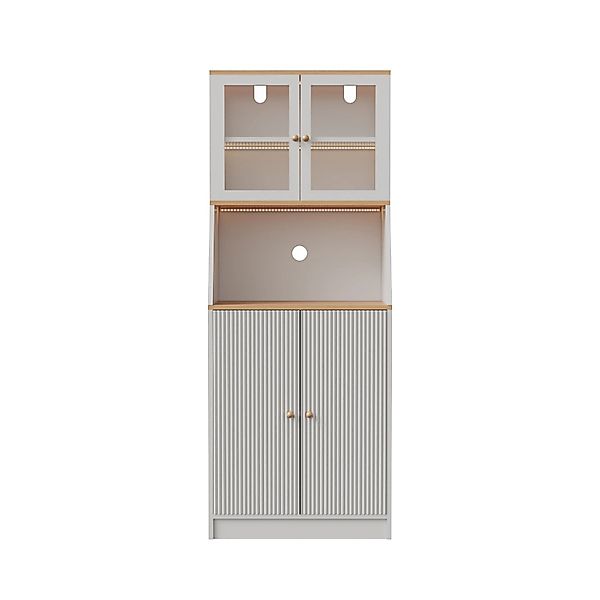 PXloue Buffet Hochschrank Sideboard mit 4 Türen LED-Küchenschrank für Wohnz günstig online kaufen