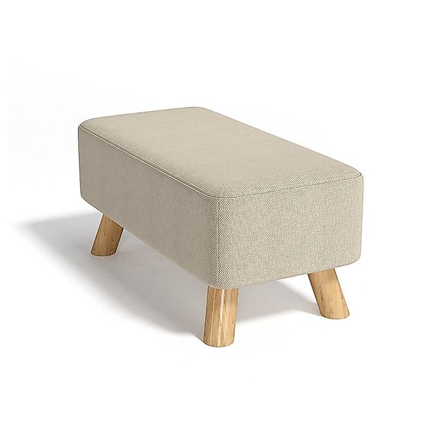 LIVINGANDHOME Fußhocker Rechteckiger Polsterhocker mit abgerundeter Tofu-Fo günstig online kaufen