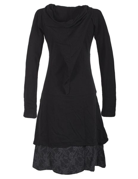 Vishes Jerseykleid Langarm Lagenlookkleid mit Zipfelkapuze günstig online kaufen