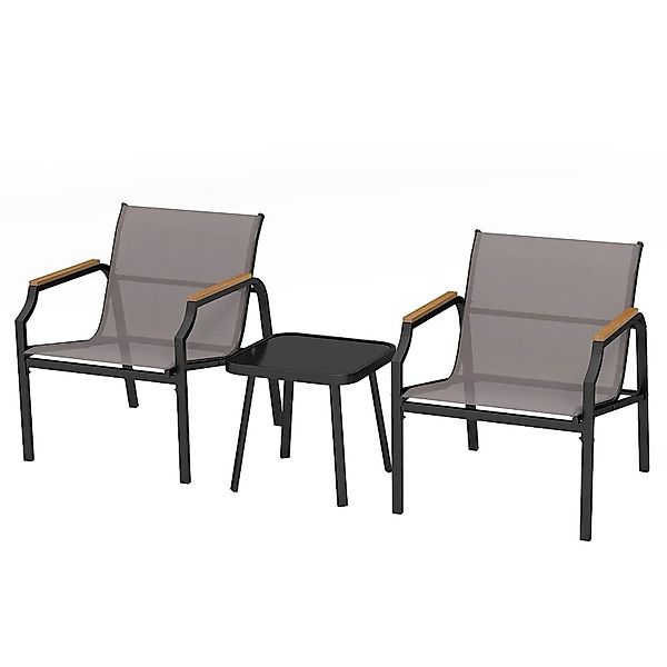 Costway 3-Tlg Gartenmöbel Set Balkonset mit 2 Stühlen & Tisch günstig online kaufen