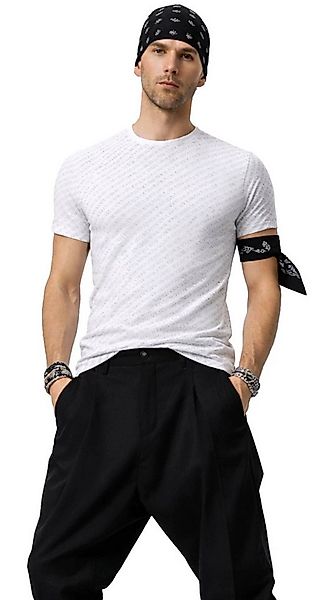 PHILIPP PLEIN T-Shirt Herren Multi Logo Slim fit Skull Tee mit Doppelnadels günstig online kaufen