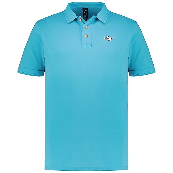 Replay Poloshirt mit Garment-Dye-Färbung Farbe türkis Größe: 3XL günstig online kaufen