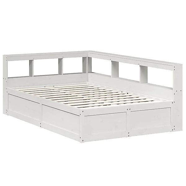 vidaXL Massivholzbett mit Regal ohne Matratze Weiß 120x190 cm Kiefer 332447 günstig online kaufen