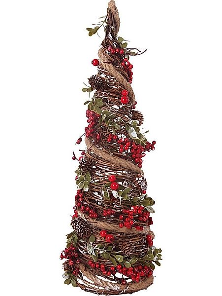 Trend Line Weihnachtsfigur Deko-Weihnachtsbaum mit Weihnachtsschmuck Rattan günstig online kaufen