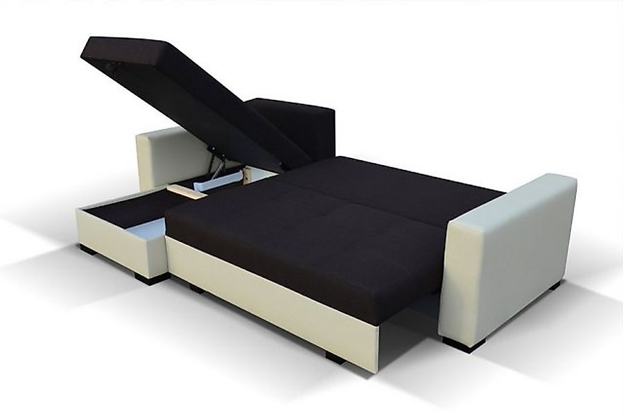 Xlmoebel Ecksofa Design Ecksofa Newark Bettfunktion Couch Leder Textil Sofa günstig online kaufen