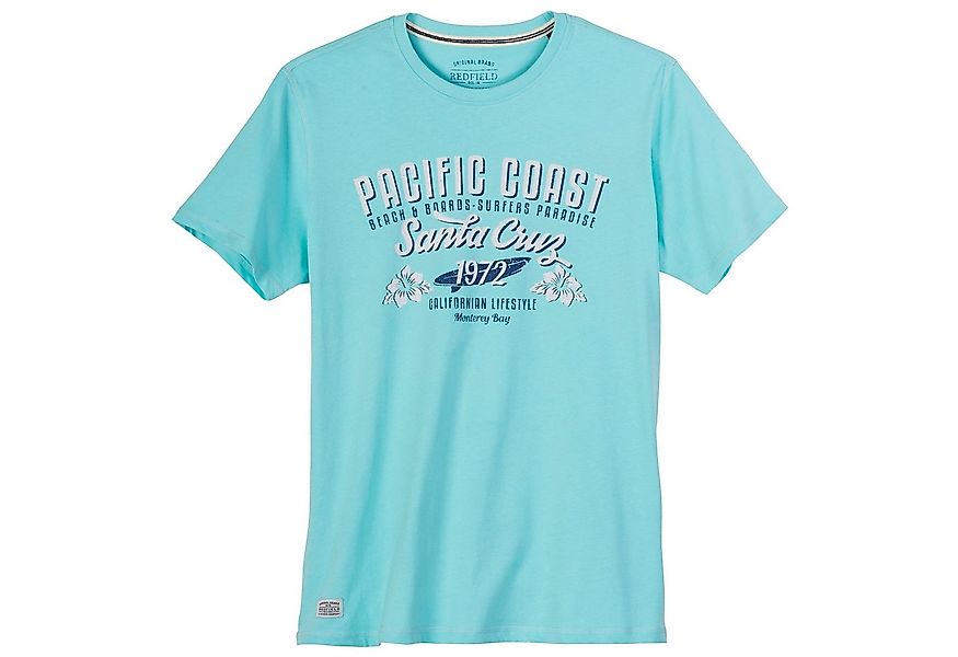 redfield Print-Shirt Redfield Übergrößen T-Shirt Print Pacific helltürkis günstig online kaufen