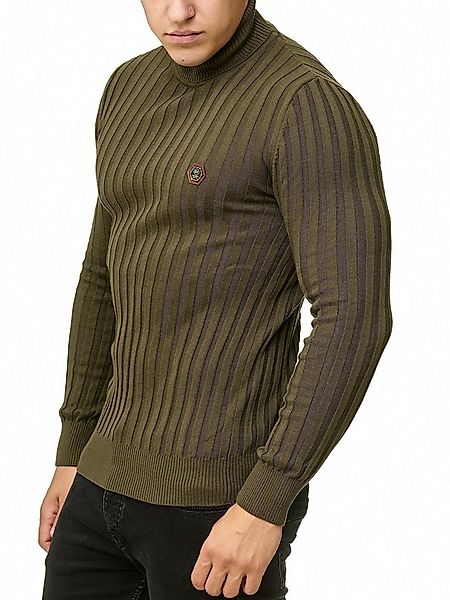 RedBridge Strickpullover Rollkragen Strickpullover mit Logopatch hoher Roll günstig online kaufen