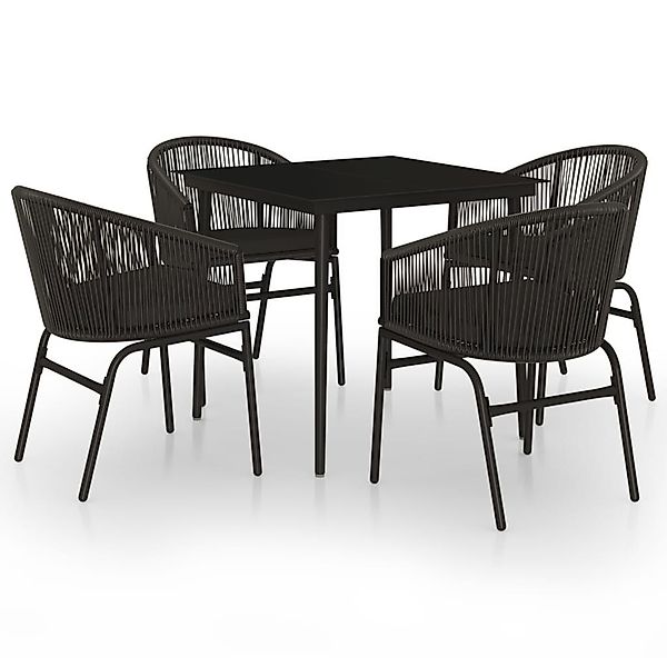 vidaXL Garten-Essgruppe 5-tlg. Garten-Essgruppe Schwarz, (4-tlg) günstig online kaufen