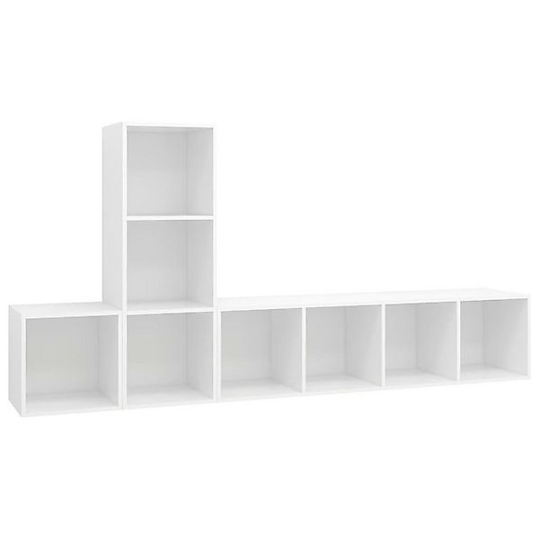furnicato TV-Schrank 3-tlg. TV-Schrank-Set Weiß Holzwerkstoff (1-St) günstig online kaufen