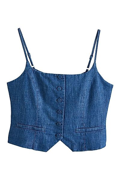 Next Anzugweste Denim-Weste mit Trägern aus Leinengemisch (1-tlg) günstig online kaufen