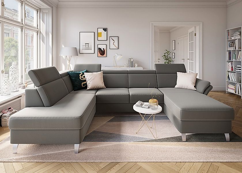 sit&more Wohnlandschaft »Vincenzo U-Form«, inklusive Kopfteilverstellung, w günstig online kaufen