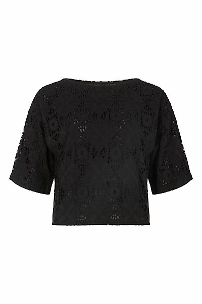 RAFFYA T-Shirt "Opal Broderie Anglaise Split Open Blouse Damen" günstig online kaufen