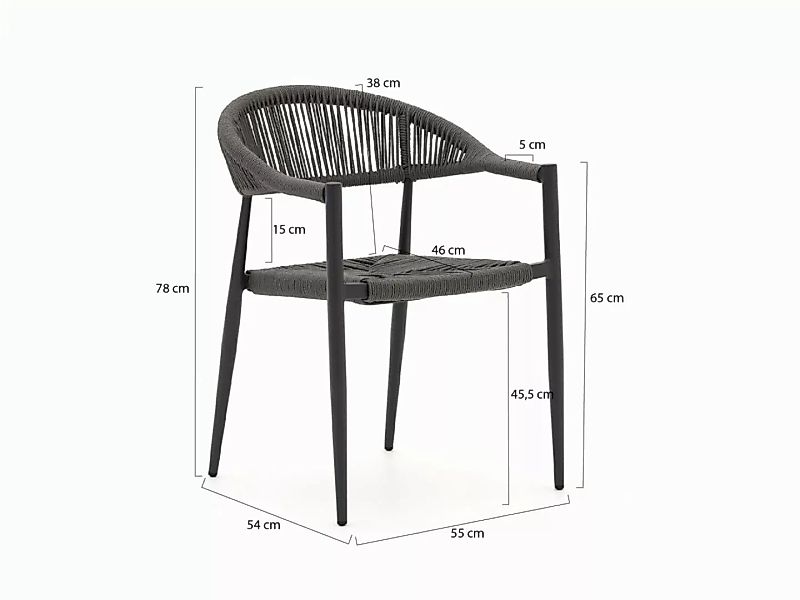 Manifesto Belpasso/Fidenza 90 cm Gartenmöbel-Set 5-teilig stapelbar günstig online kaufen