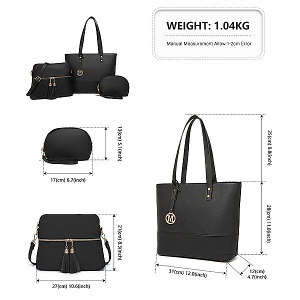 Miss Lulu Handtasche Damen 3-in-1 Handtaschen-Set günstig online kaufen