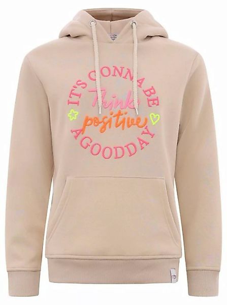 Zwillingsherz Sweatshirt mit Kapuze, großer Frontprint, neonfarben günstig online kaufen