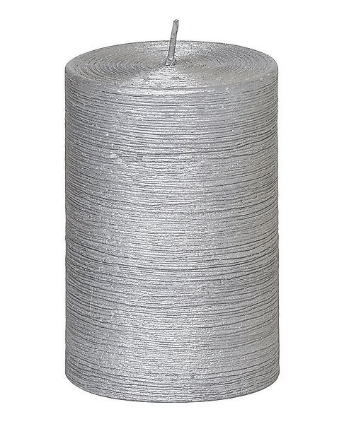 Steinhart Kerzen Adventskerze Stumpenkerze "Glory" Silber 100/68 mm günstig online kaufen
