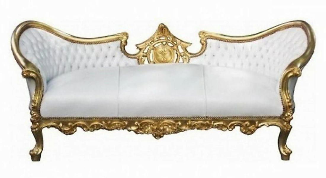 Casa Padrino Sofa Barock Sofa Vampire Weiß/Gold - Limited Edition - Lounge günstig online kaufen