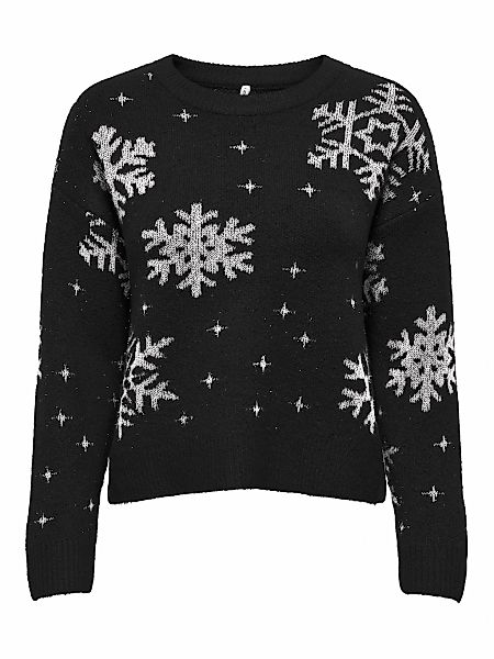 ONLY Weihnachtspullover "ONLXMAS ROLFA LS ONECK SNOWFLAKES KNT" günstig online kaufen