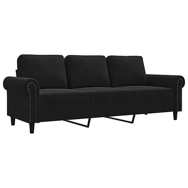 vidaXL Sofa, 3-Sitzer-Sofa Schwarz 180 cm Samt günstig online kaufen