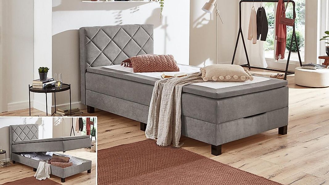 Sun Garden Stauraumbett Stauraumbett JEFF Boxbett silbergrau Bettkasten Top günstig online kaufen