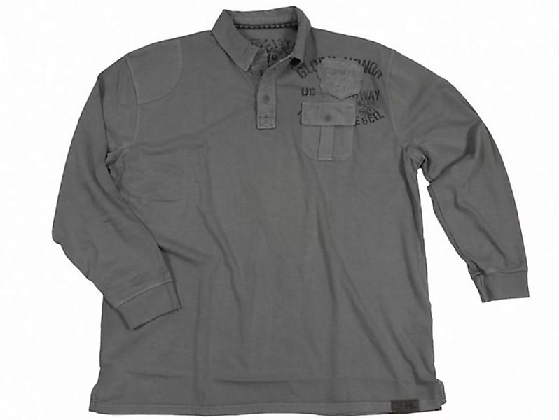 Kitaro Langarm-Poloshirt Langarm-Polo mit Brusttasche von Kitaro, grau günstig online kaufen