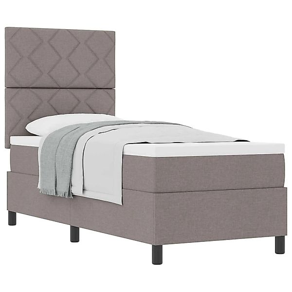 vidaXL Boxspringbett mit Matratze mit Kopfteil Taupe 80 x 200 cm Stoff 3339 günstig online kaufen