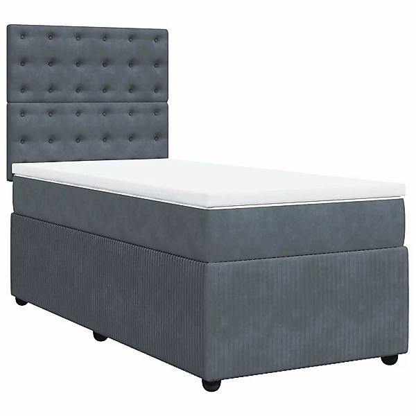 vidaXL Boxspringbett mit Matratze Dunkelgrau 90x200 cm Samt2098769 günstig online kaufen