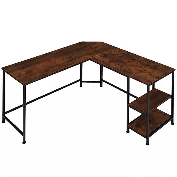 Schreibtisch Hamilton 138x138x75,5cm - Industrial Holz dunkel, rustikal günstig online kaufen