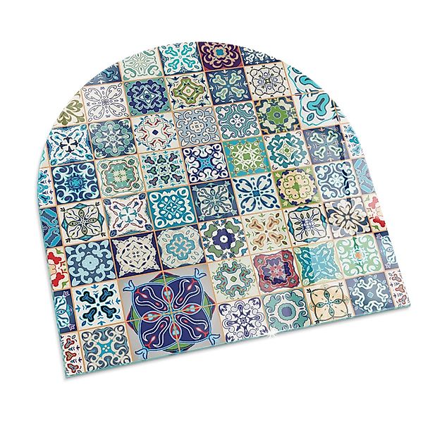 Tulup Glasplatte für Kamin Mosaikmuster auf Fliesen Glas unter Kamin Halbkr günstig online kaufen