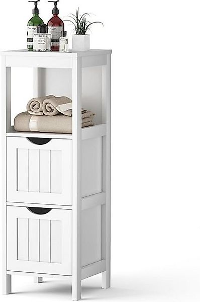 KOMFOTTEU Midischrank Badschrank mit Schublade & Ablagen,30 x 30 x 89,5 cm günstig online kaufen