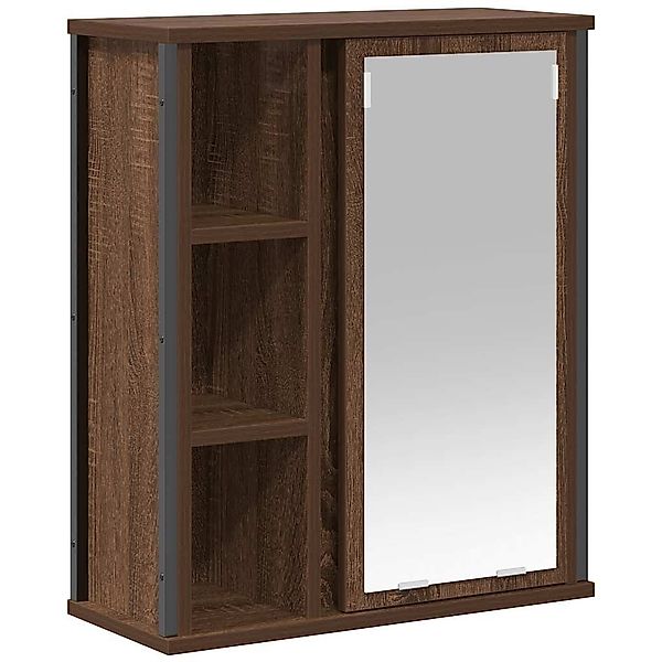 vidaXL Badezimmerspiegelschrank Bad-Wandschrank mit Spiegel Braun günstig online kaufen