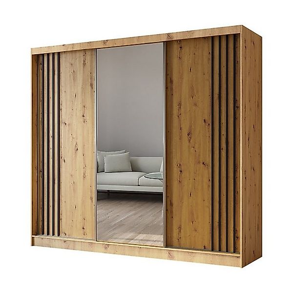 Compleo Kleiderschrank mit Spiegel MALTA Schwebetürenschrank günstig online kaufen