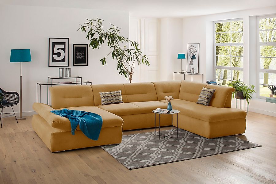 Home affaire Wohnlandschaft »Avesa U-Form« Wahlweise mit Armteilverstellung günstig online kaufen