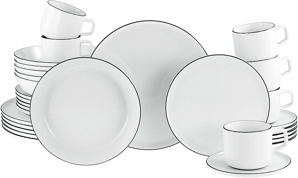 CreaTable Kombiservice "Chef Collection Black Line, Kombi-Service 30-tlg" D günstig online kaufen