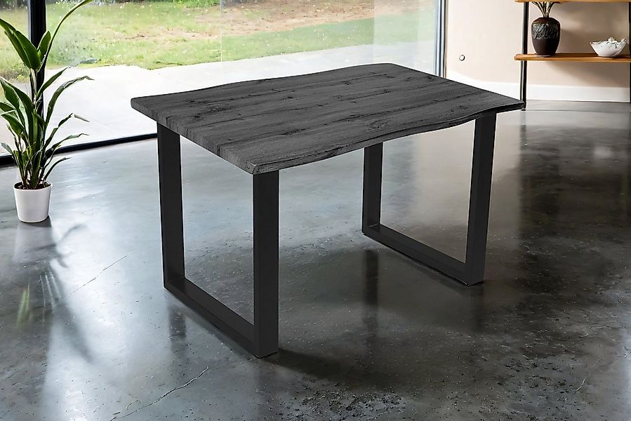 SAM® Esstisch Thoran, Holz-Optik Grau, U-Metallgestell, Baumkante günstig online kaufen